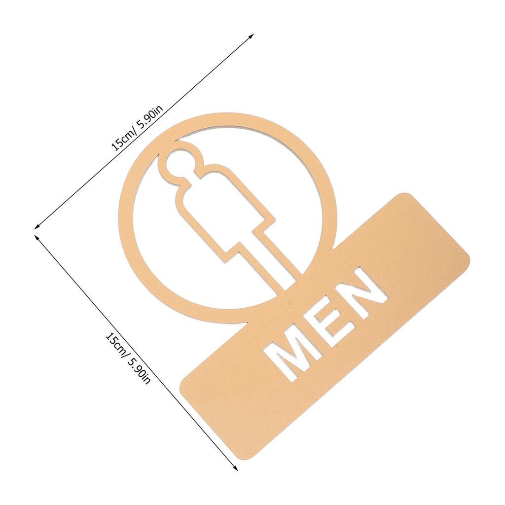 2Pcs Bathroom Sign Set Acrylic Black Men Women Restroom Door Signs Self-Adhesive Toilet Signs for Office Mall Washroom Decor