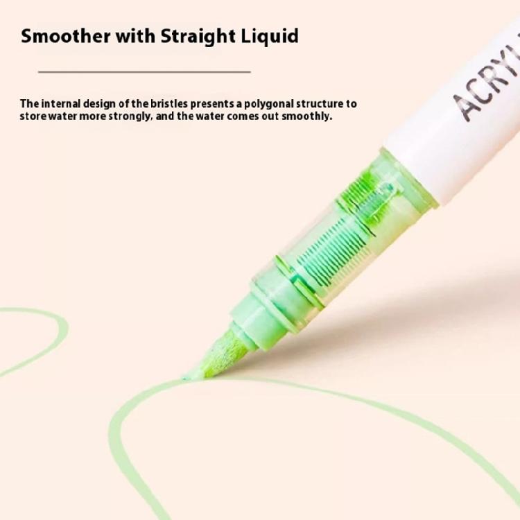 9 Color Acrylic Paint Pen with Brush Tip Liquid Acrylic Paint Marker Pen for Journaling Painting Coloring Card Making