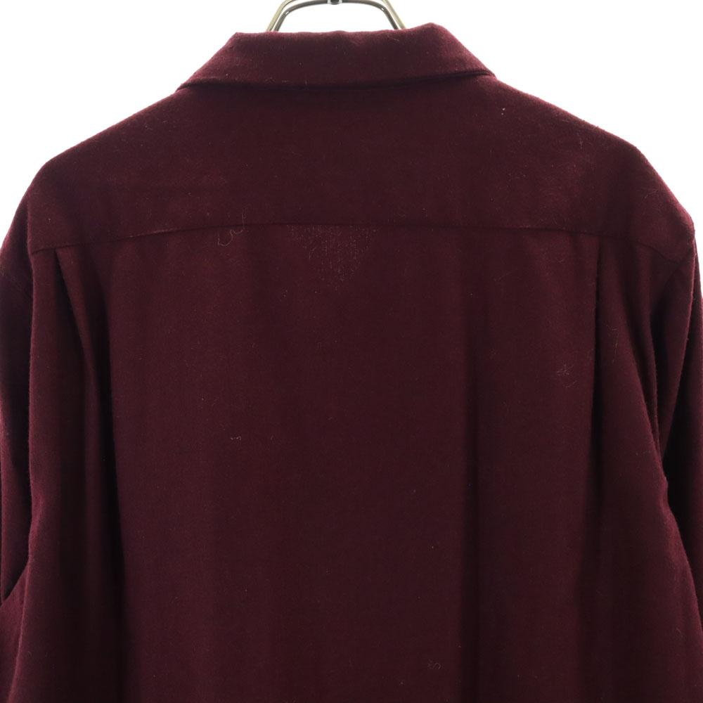 VINTAGE 50s 60s Open collar Long sleeve Open collar shirt Bordeaux Men's Used