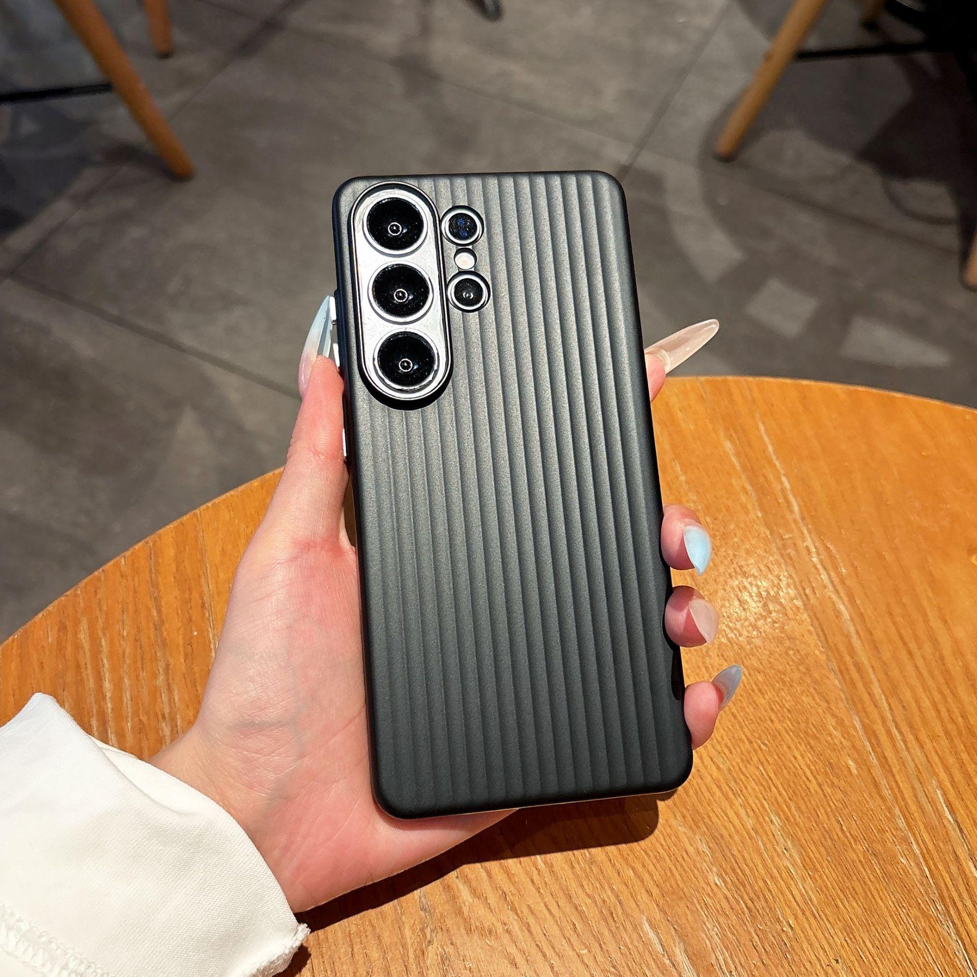 Samsung s11 mobile phone case s11 corrugated s11 + matte s11ultra striped metal button luggage S23