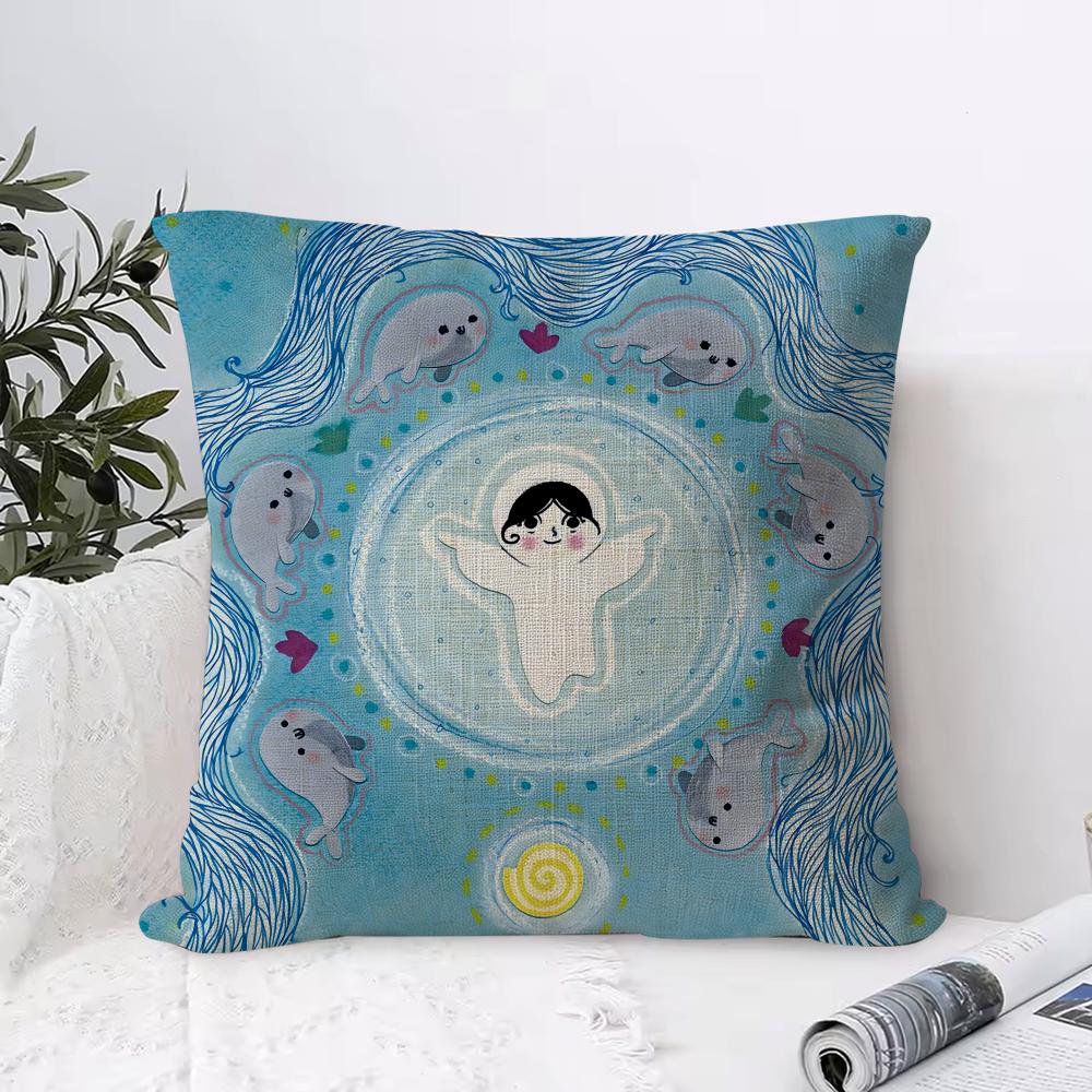 Ireland S-Song Of The Sea Cushion Cover Breathable Linen Pillow Cover Skin-Friendly Home Decor Pillowcase With Hidden Zipper