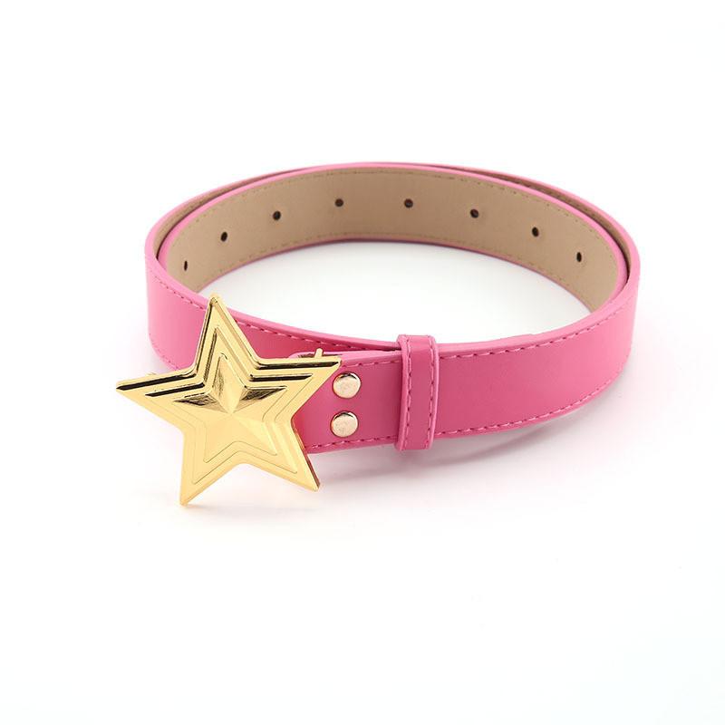 Black Fashionable Starry Compass Design Alloy Belt For Women In Summer