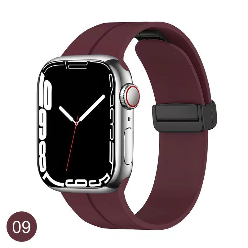 Magnetic Silicone Sport Band with Folding Buckle for iWatch/Apple Watch S10