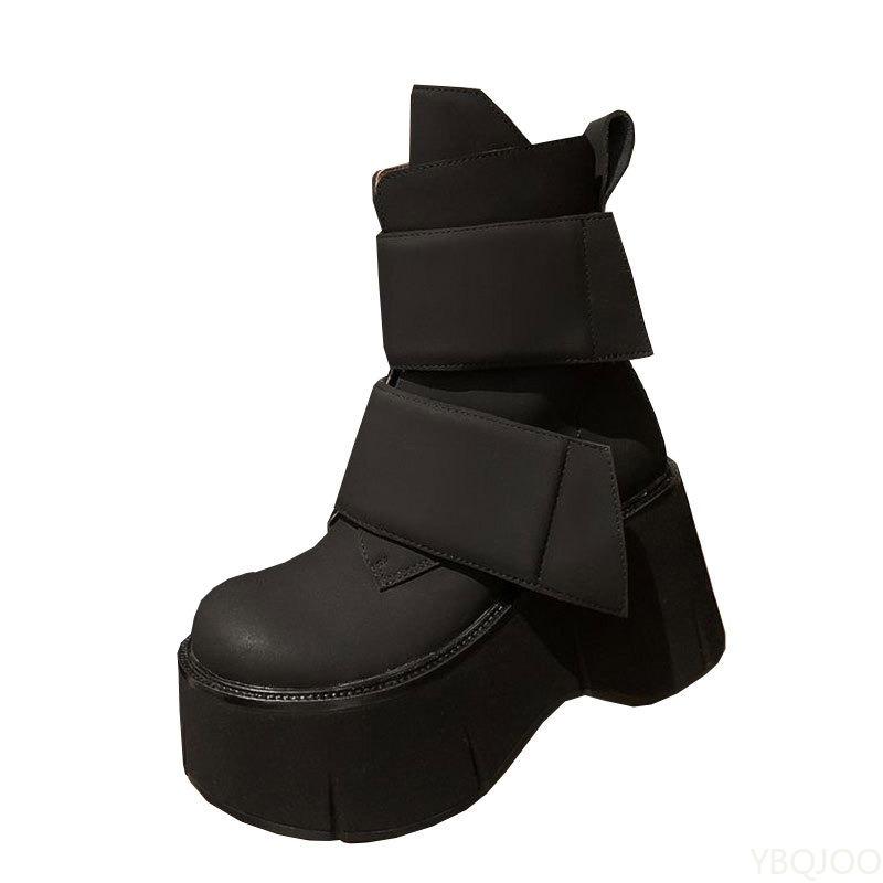 Stivali Corti da Donna Nuovi Autunno Primavera Taglia Piccola Suola Spessa Aumenta Altezza Stature Piccola Suola in Spugna Dimagranti Stivali da Donna