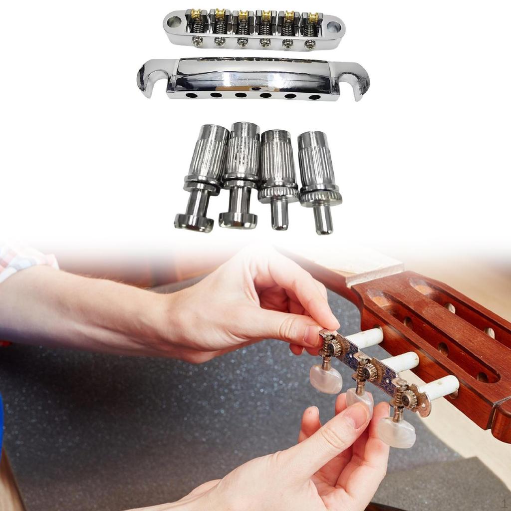 Bridge And Tailpiece for Electric Guitar. Easy Installation. Upper Lower Saddles. Reliable Metal