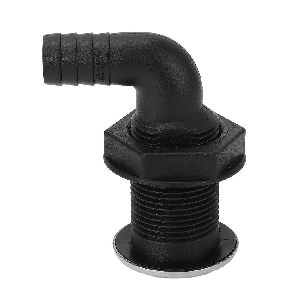3 4in Thru Hull Fitting Nylon Leakproof High Toughness Thru Hull Hose Connection for Boat Marine 90 Degree Elbow