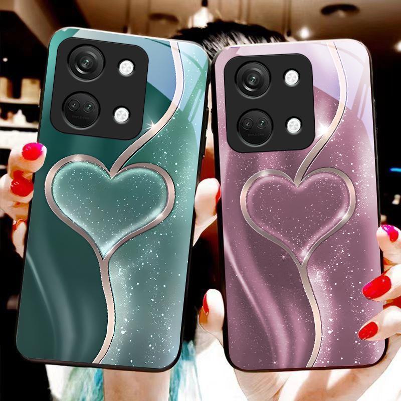 Gradual Love Big Für OnePlus Nord 3 5 6T 7 Pro 8 12 10T Reno8 Lite 5G 10R Nord N30 Hartschale Gehärtetes Glas Handyhülle Schwarz