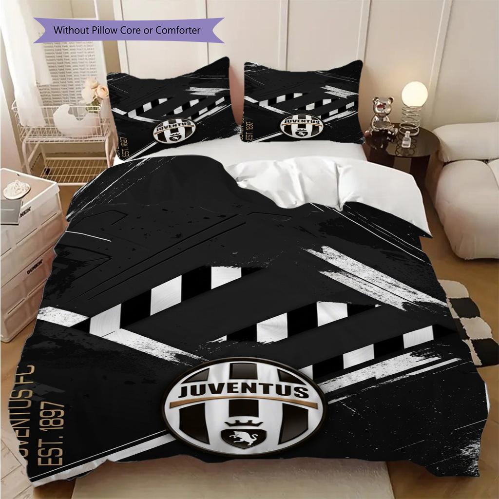 Biancheria da letto Elegance Bianco Nero Juventus (1 * copripiumino + 2 * federa, senza nucleo) Set biancheria da letto Copripiumino e federa Regalo di Natale compleanno