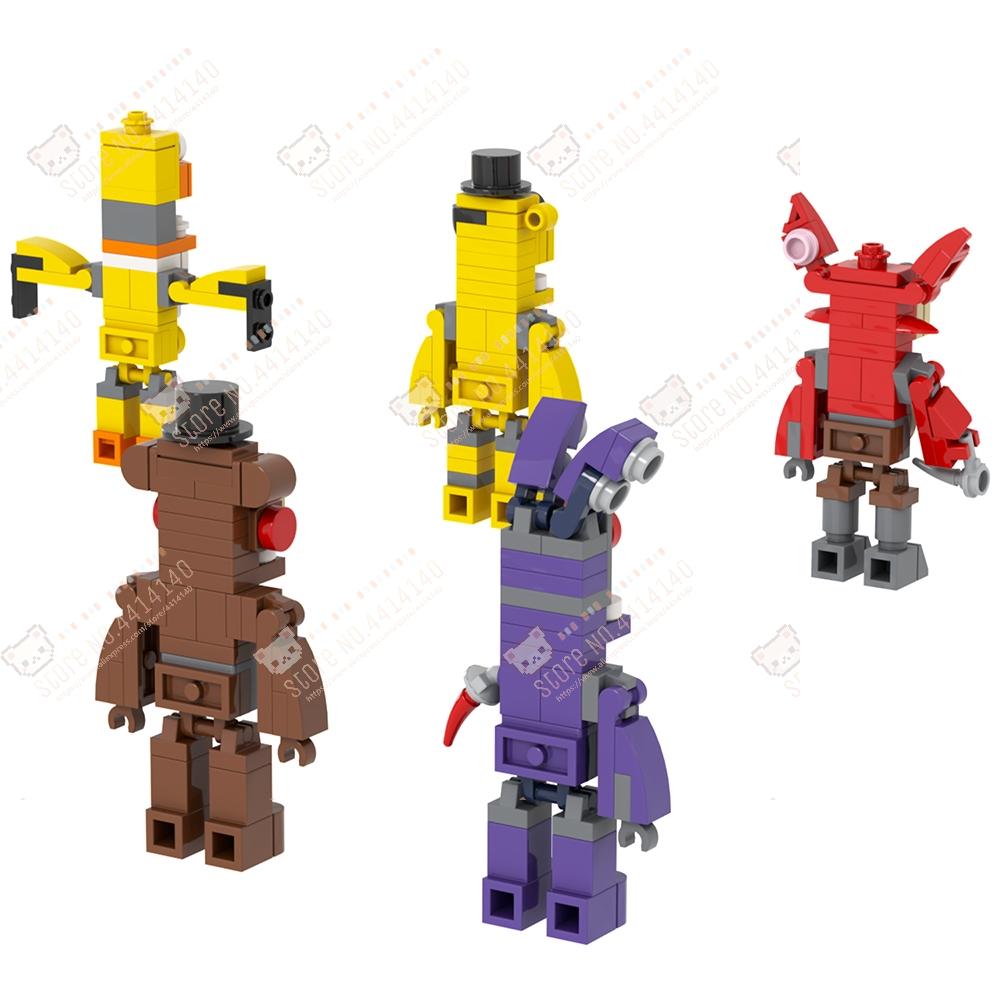 Midnight Bear Series MOC Character Decoration Building Blocks DIY Game Horror Action Figure Models Assembly Bricks Toys For Kids