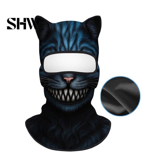 Cycling Face Mask 3D Animal with Ears, Breathable Ice Silk Balaclava for Moisture Wicking Spring Summer, Quick Drying UV Protection Full Cover