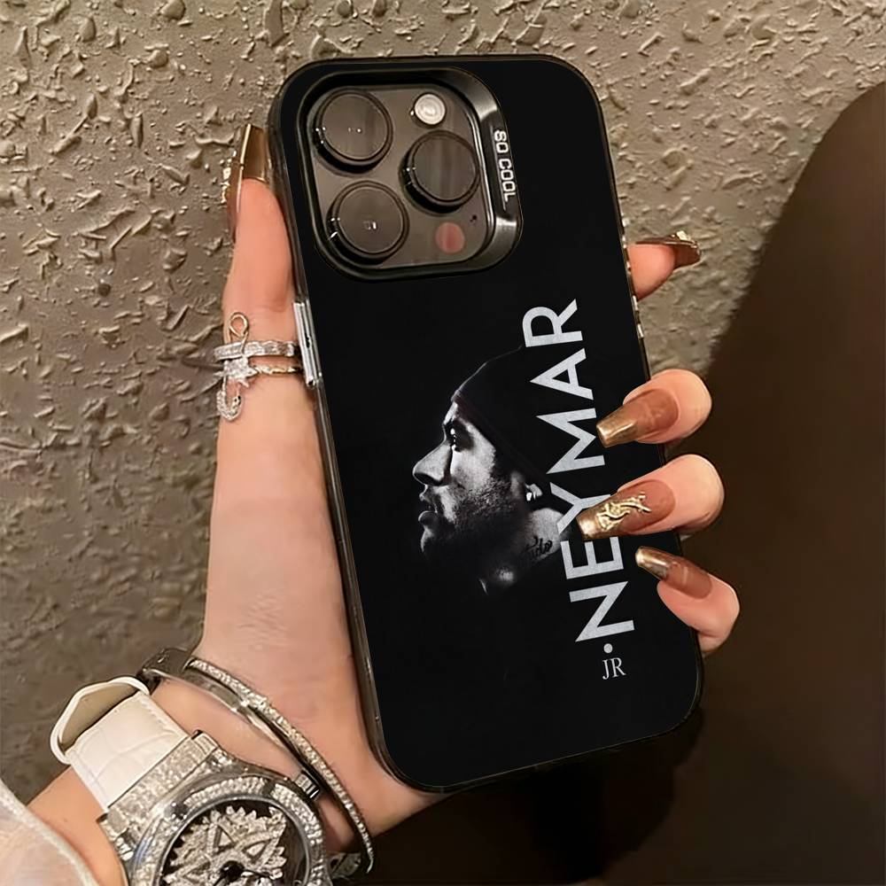 F-Football 10 N-Neymar J-jr Phone Case For iPhone 17,16,15,14,13,12,11 Plus,Pro Max,XS,Colorful Silver Phone Case Funda Cover