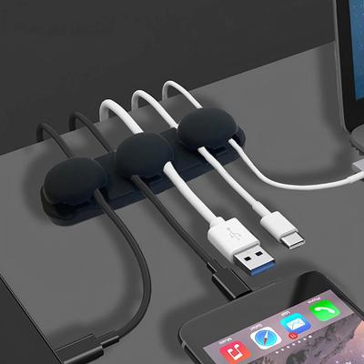 STONEGO Silicone USB Cable Organizer Cable Winder Desktop Tidy Management Clips Cable Holder for Mouse Headphone Wire Organizers