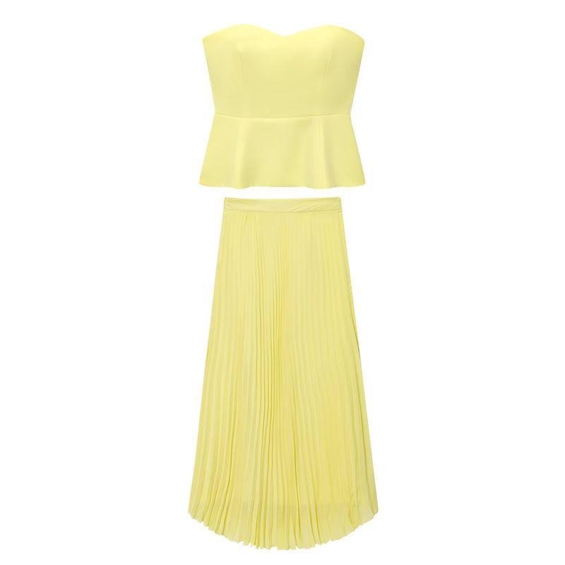 Kaslead New Arrival Women's Fashion Style Fashion Minimalist Slim Fit Tube Top Tops Half-Length Dress Suit
