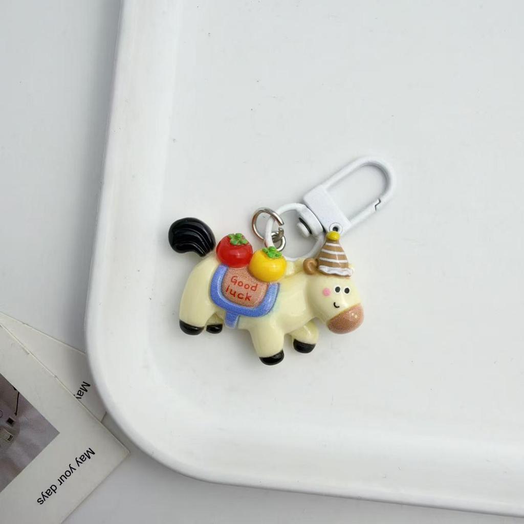 Year of the Horse Good Luck Pendant - Cute Horse Keyring for Backpack, Student Gifts, Bag Charm