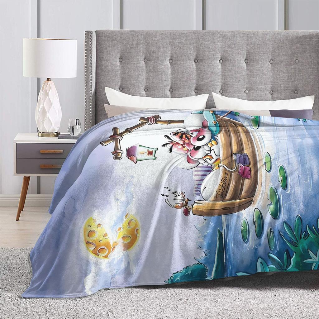 Good Night Diddl Flannel Blankets Winter Soft Durable Throw Blanket for Children Outdoor Novelty Bedspread Sofa Bed Cover
