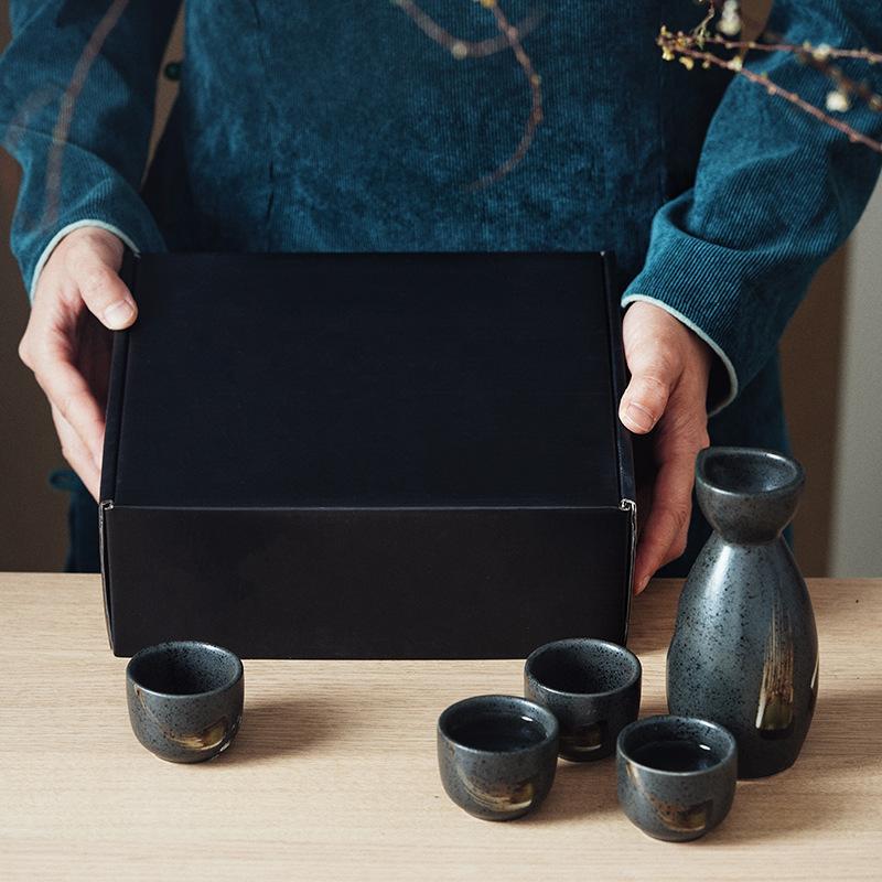 Vintage Ceramic Decanter and Cups Set Japanese Style for Sake Umeshu Home Bar Restaurant Use Liquor Serving Gift