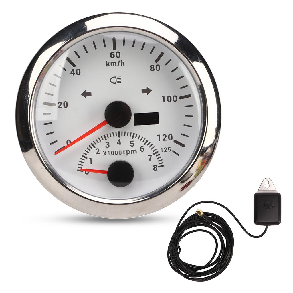 GPS Speedometer with Tachometer 8000 RPM 85mm 3 3 8 In GPS Speedometer with Indiction Light for Marine ATV Vehicle