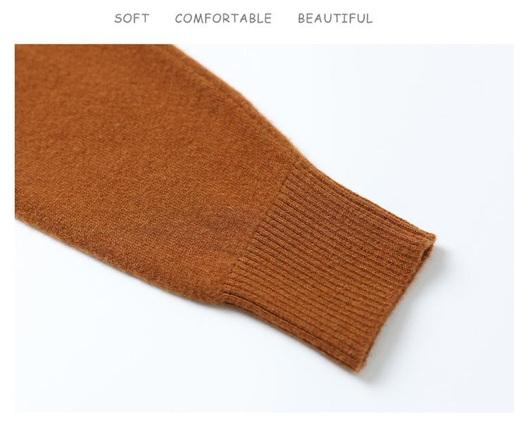 Women's Lapel Wool Sweater - Red, Warm, Stylish, Loose Fit for Middle-Aged & Elderly (Autumn/Winter Collection)
