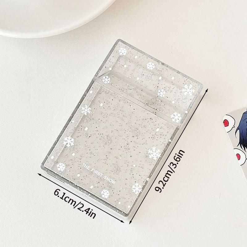 Cartoon Acrylic Photocard Storage Box Photo Cards Holder Idol Cards Storage Case Desk Accessiories Office Desk Card Organizer