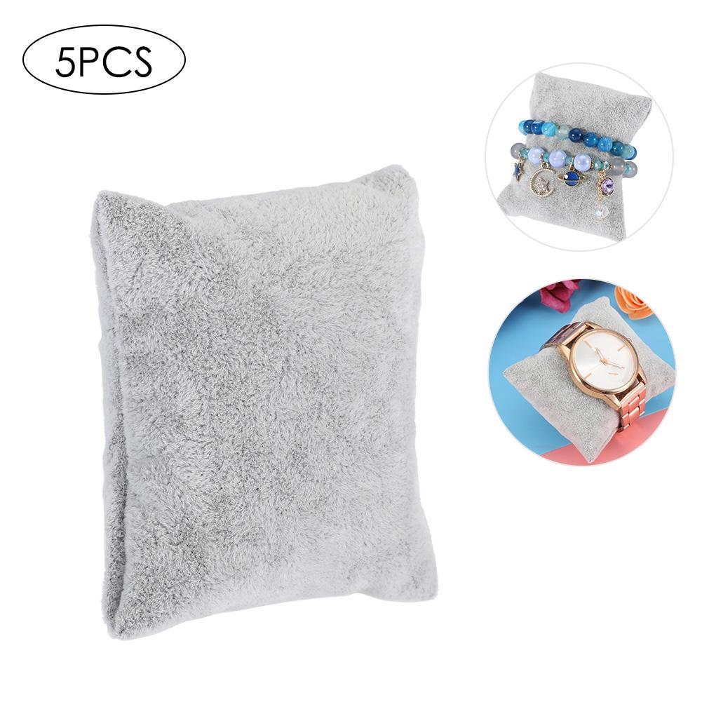 Sametový polštářek na šperky Stojan na hodinky náramky náramky Organizér pro uložení (Šedá)