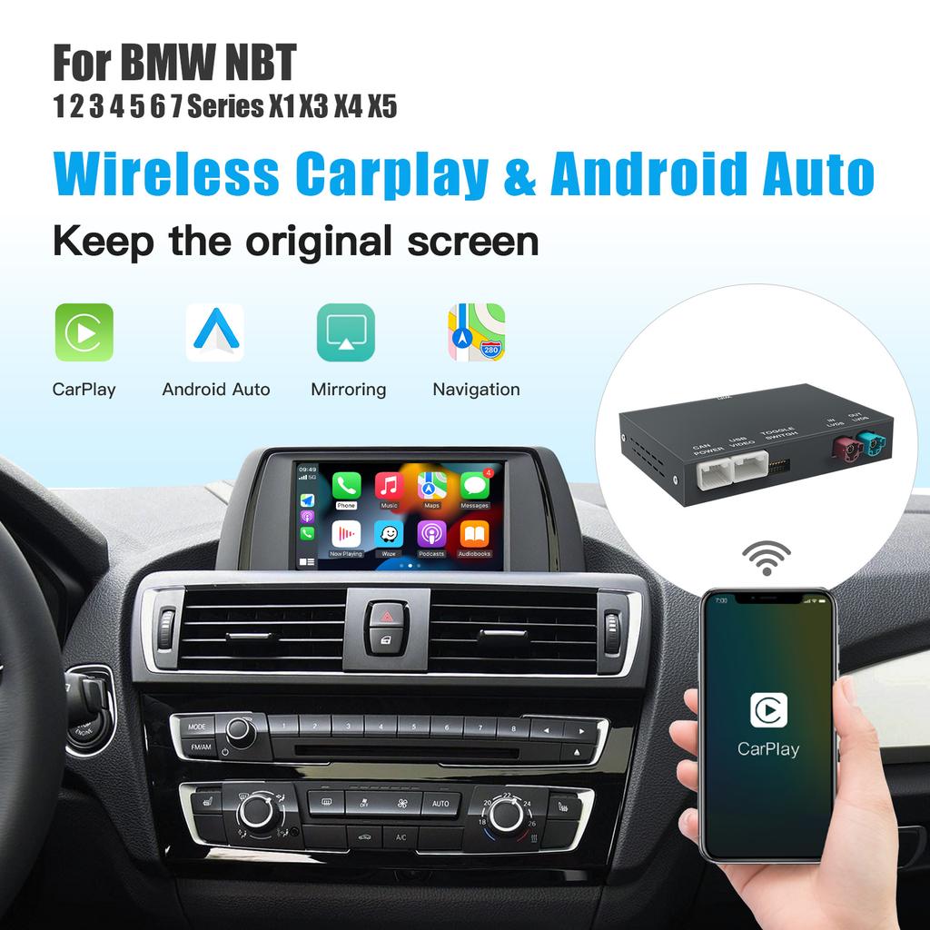 Wireless CarPlay And Android Auto For BMW NBT CIC System 1 2 3 4 5 6 7 Series X1 X3 X5 X6 MINI F20-F25 F30-D36 F10 F48 F11 F10
