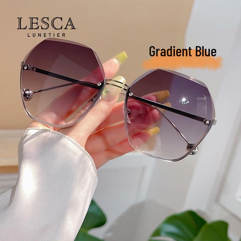 LESCA LUNETIER Trendy Women s Polygon Sunglasses