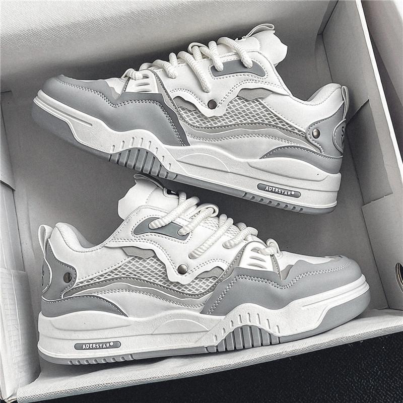 Men Vulcanized Shoes Trendy Personalized Teenagers Casual Shoes Round Toe Lace Up Plus Size Platform Shoes