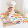 Wooden Pretend Play Cooking Set: Fruits, Vegetables, Meats & Cutlery Toy
