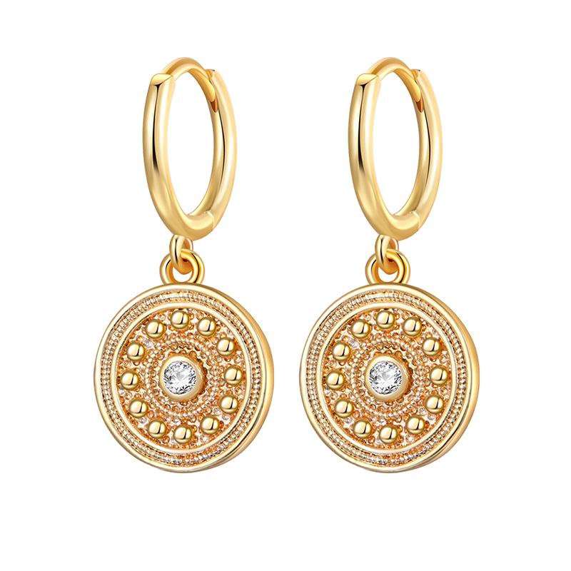 CRMYA Vintage Piercing Ear CZ Zircon Cross Earring Gold Silver Filled Drop Earrings For Women Hoop Earings Jewelry Wholesale