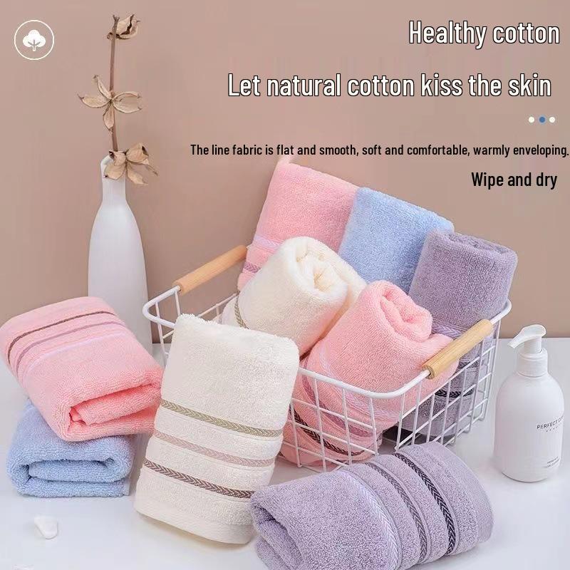 Extra Large Long-Staple Cotton Face Wash Towel - Thick, Soft, and Skin-Friendly