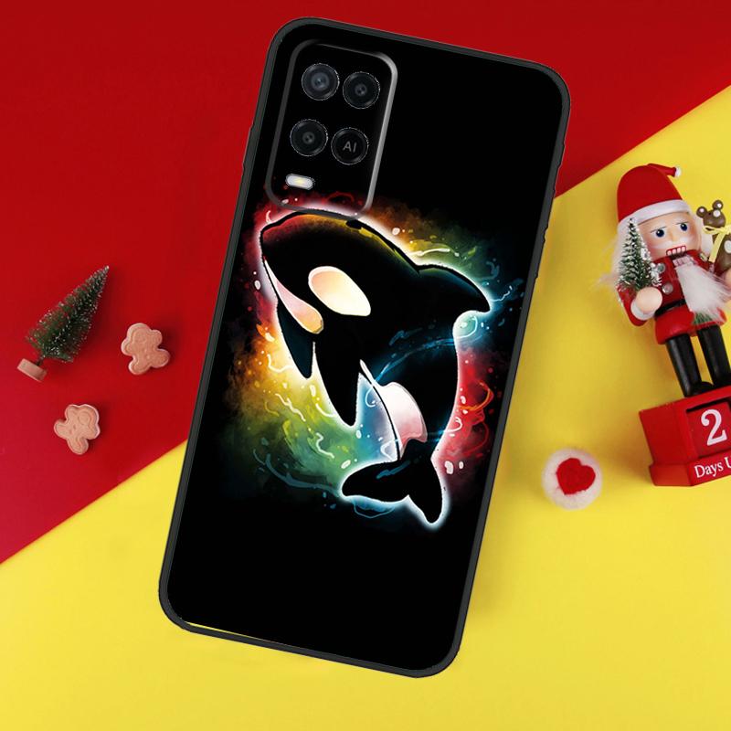 Shark and Killer Whale Case For Oppo A80 A60 A40 A15 A16 A17 A57 A94 A74 A54 A76 A96 A18 A38 A58 A78 A98 A6 A5 Pro