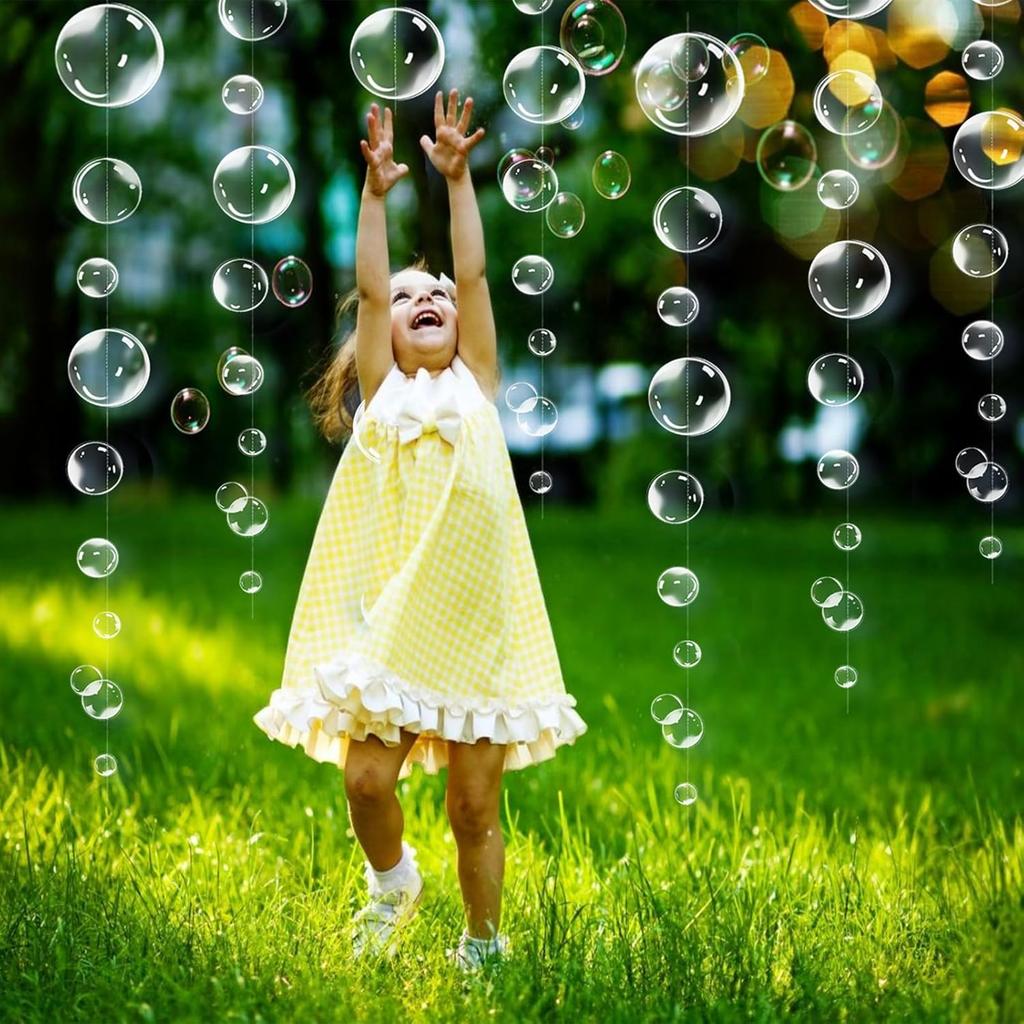 6 Strings Bubbles Garlands Ocean Mermaid Party Decorations - White Bubbles Banner Hanging Streamer Underwater Sea Photo Backdrop Party Supplies