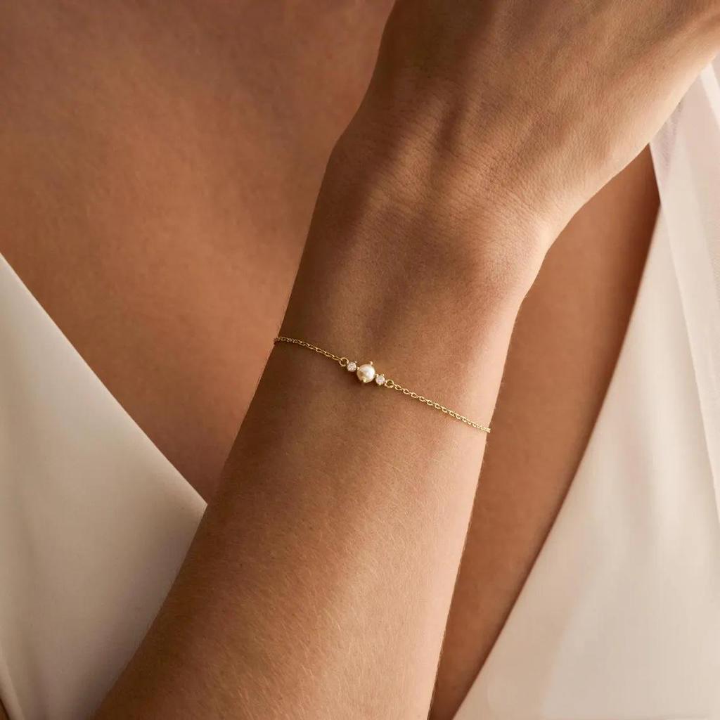 Sterling Silver S925 Pearl Niche Bracelet: Trendy, Versatile, Fashionable Bead Bracelet for Women