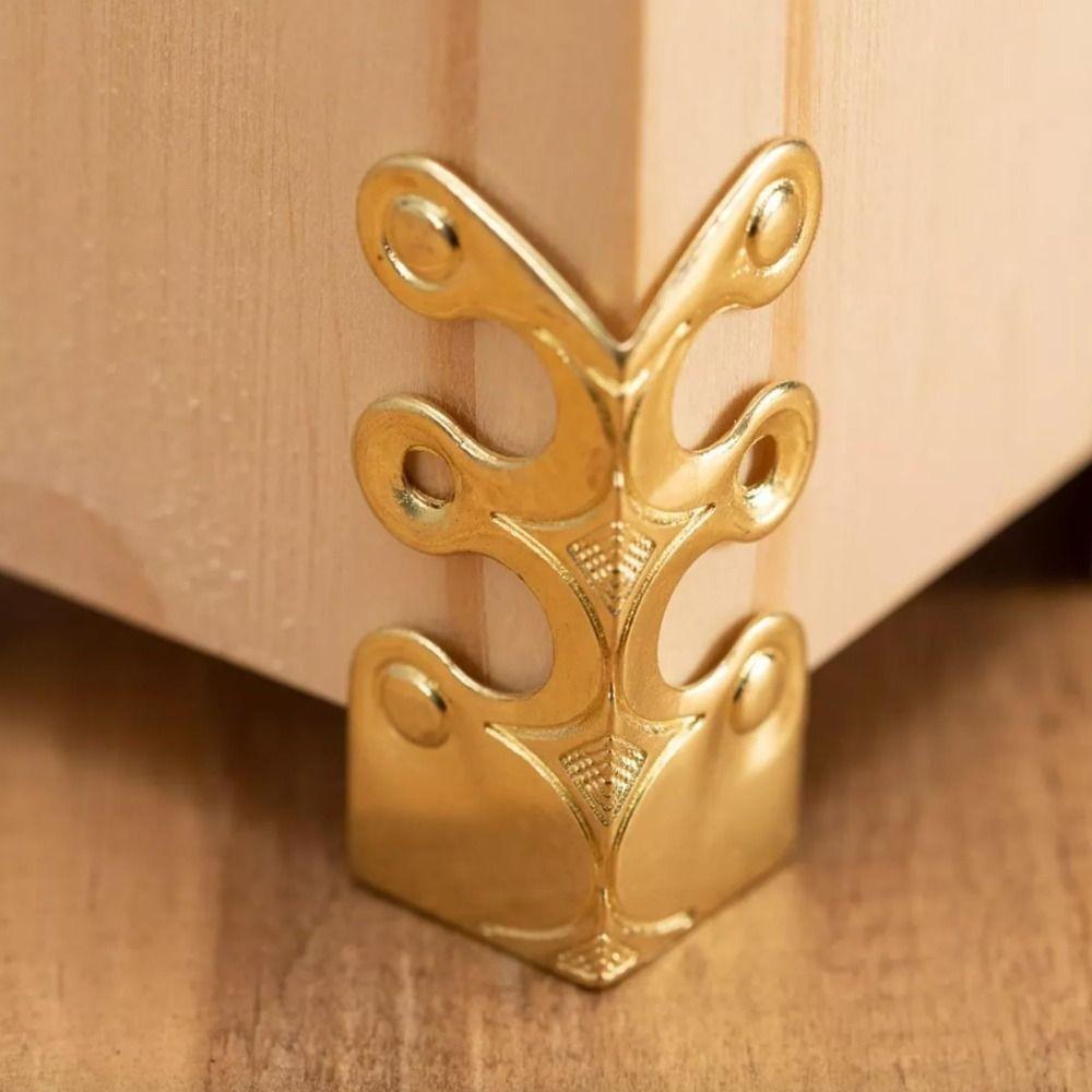 6 PCS Skirting Base Board Brass Corner Guard 6 PCS Corner Protectors  Home Furniture