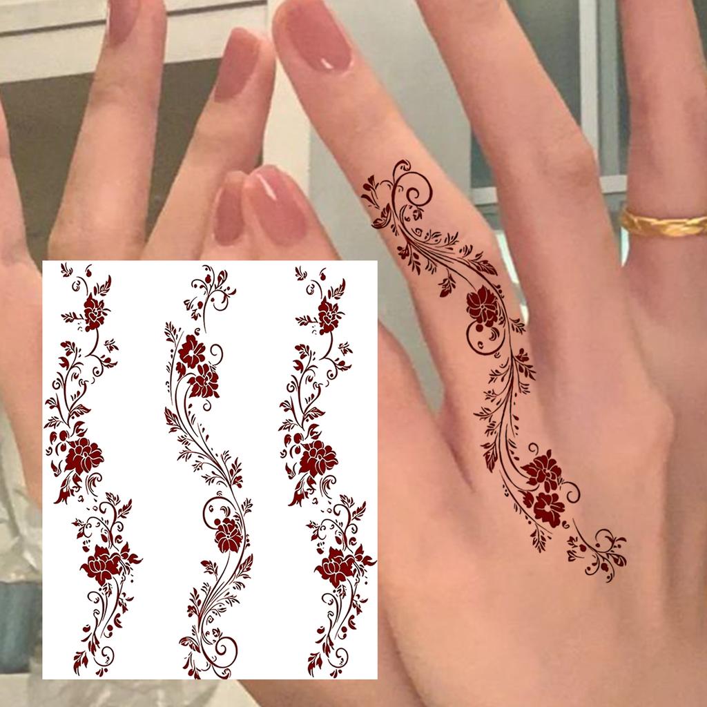 1 Sheet Rose Butterfly Flower Temporary Tattoos For Women Hand Arm, Fake Tattoo Sticker Waterproof Long Lasting Realistic Tatoos