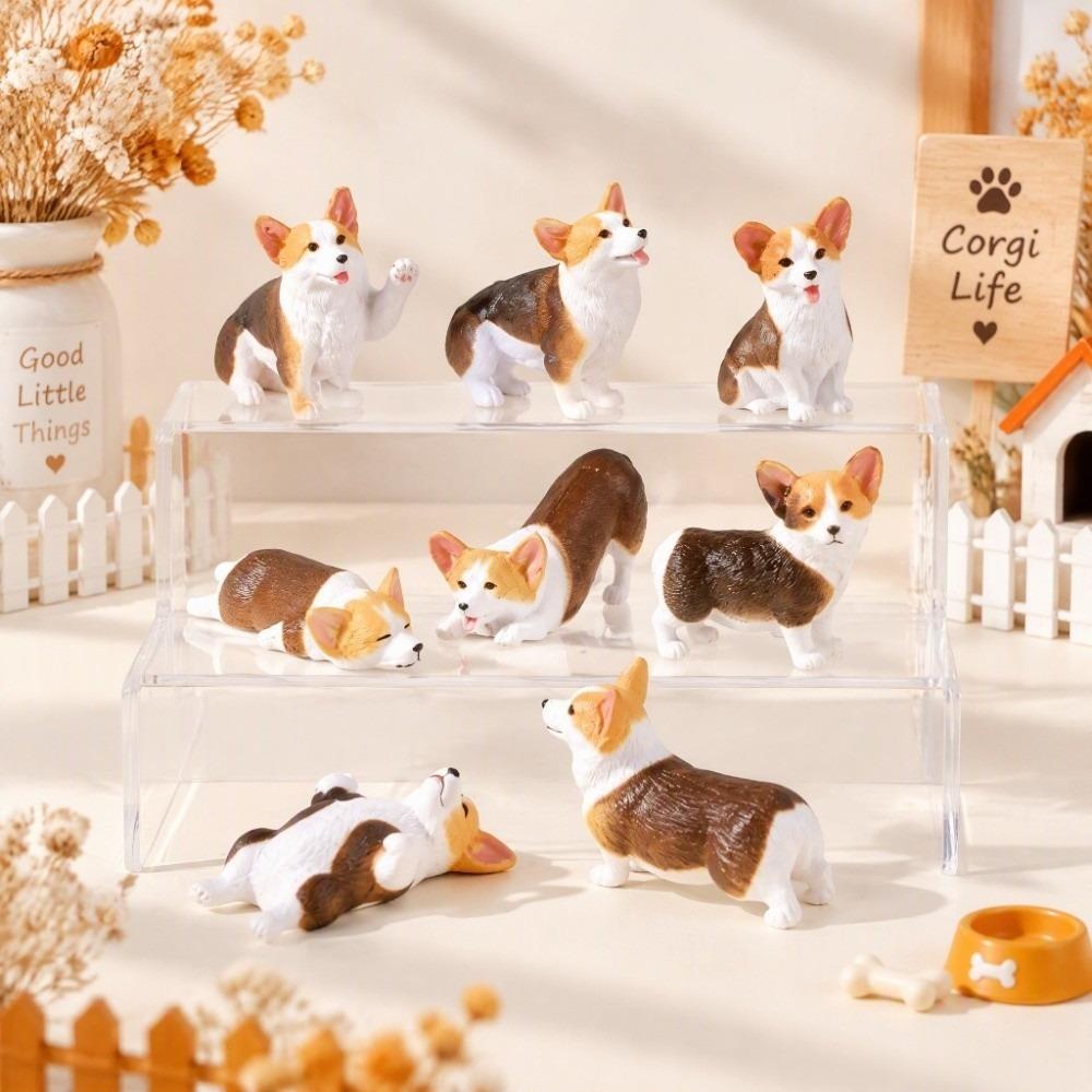 Mini Dashboard Ornament 3D Craft Aquarium Ornament Unique Mini Corgi Resin Figurine Car Decoration
