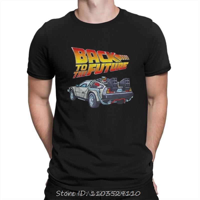 

Return to the Future Creative DMC DeLorean Round Collar Pure O-Neck Oversized Unisex Tshirt Men s Clothing Fitness tshirt - M... S разноцветный