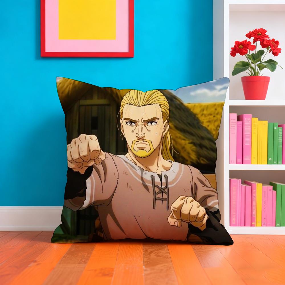 VVinland ANIME SSaga Pillow Case Pillow Case Plush Fabric Soft Double Sided Print Home Sofa High Quality Cushion