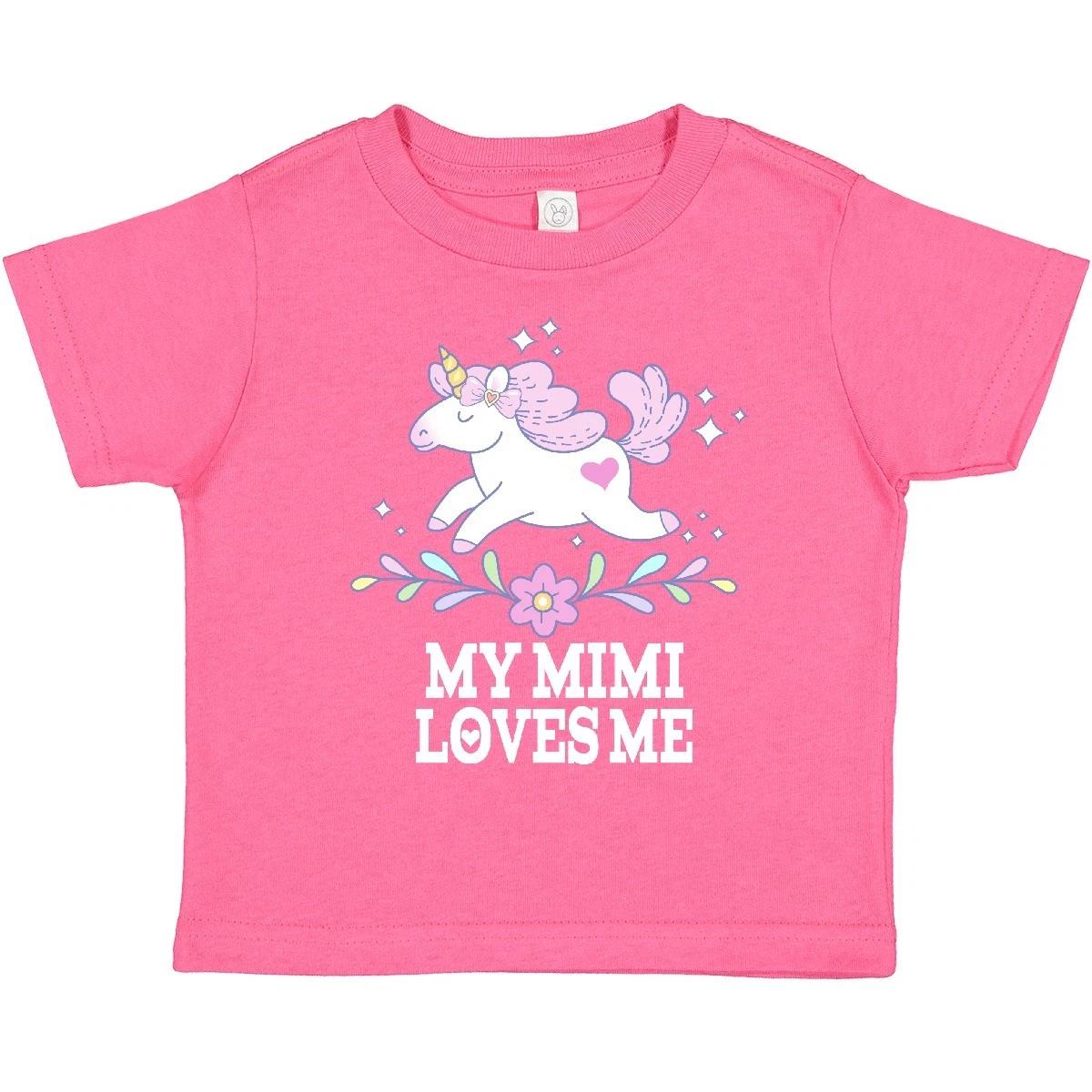 Inktastic My Mimi Loves Me Unicorn Toddler T-Shirt Granddaughter Grandbaby Girls 110