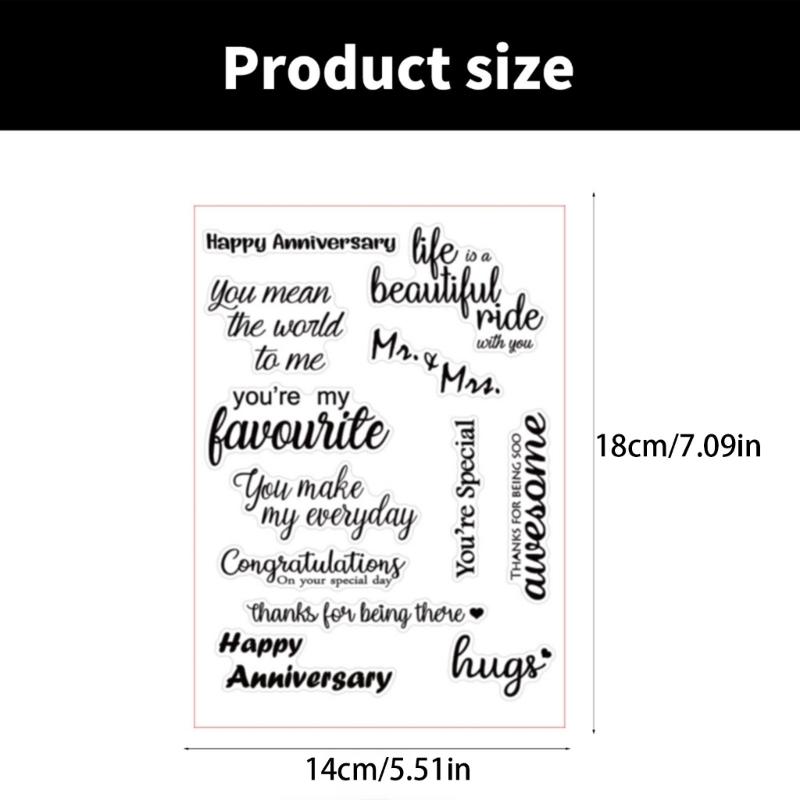 Clear Stamp Congratulations Transparent Seal Stamp Blessing Words Silicone Stamp for Scrapbooking Card Making Decoration