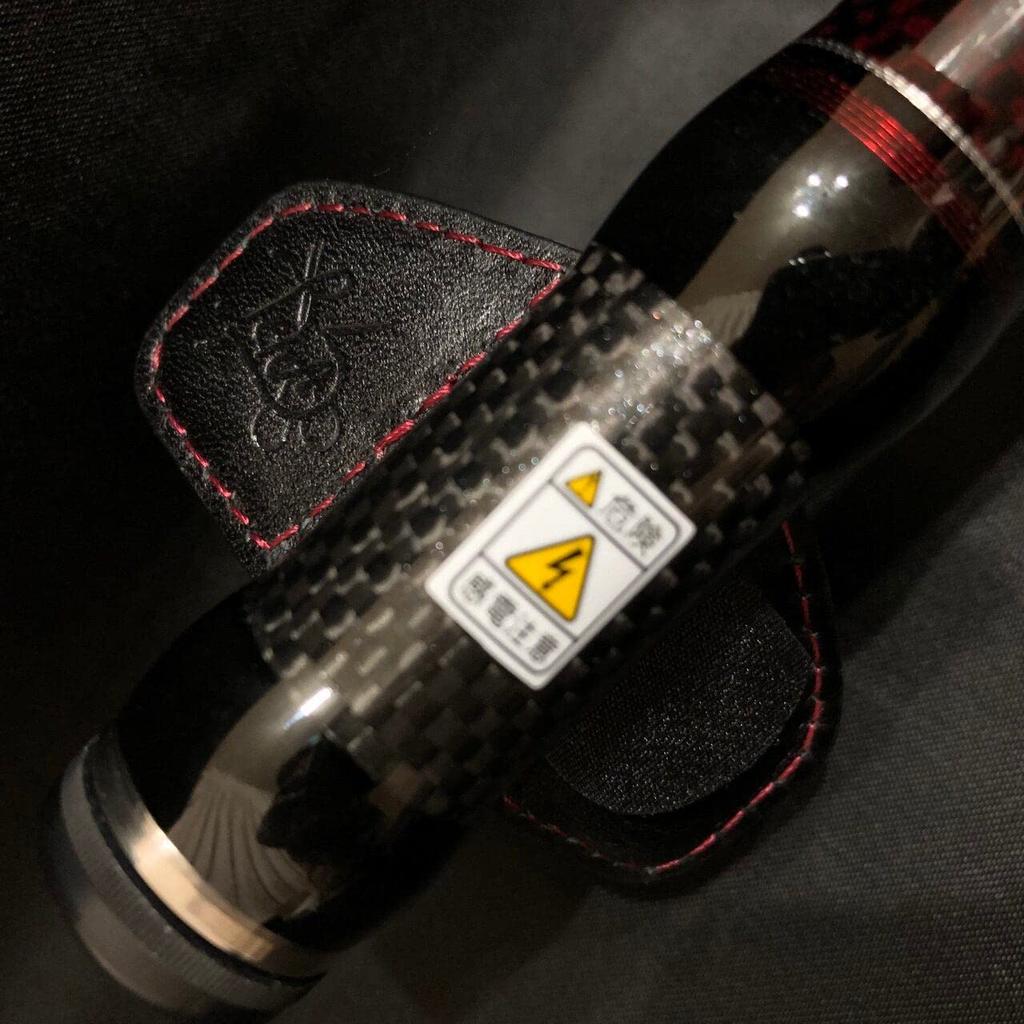 Leathercraft for Anglers (LCFA) Kurodai Kobo Carbon Fiber Elbow Pad Cover, Embossed Enamel, Black