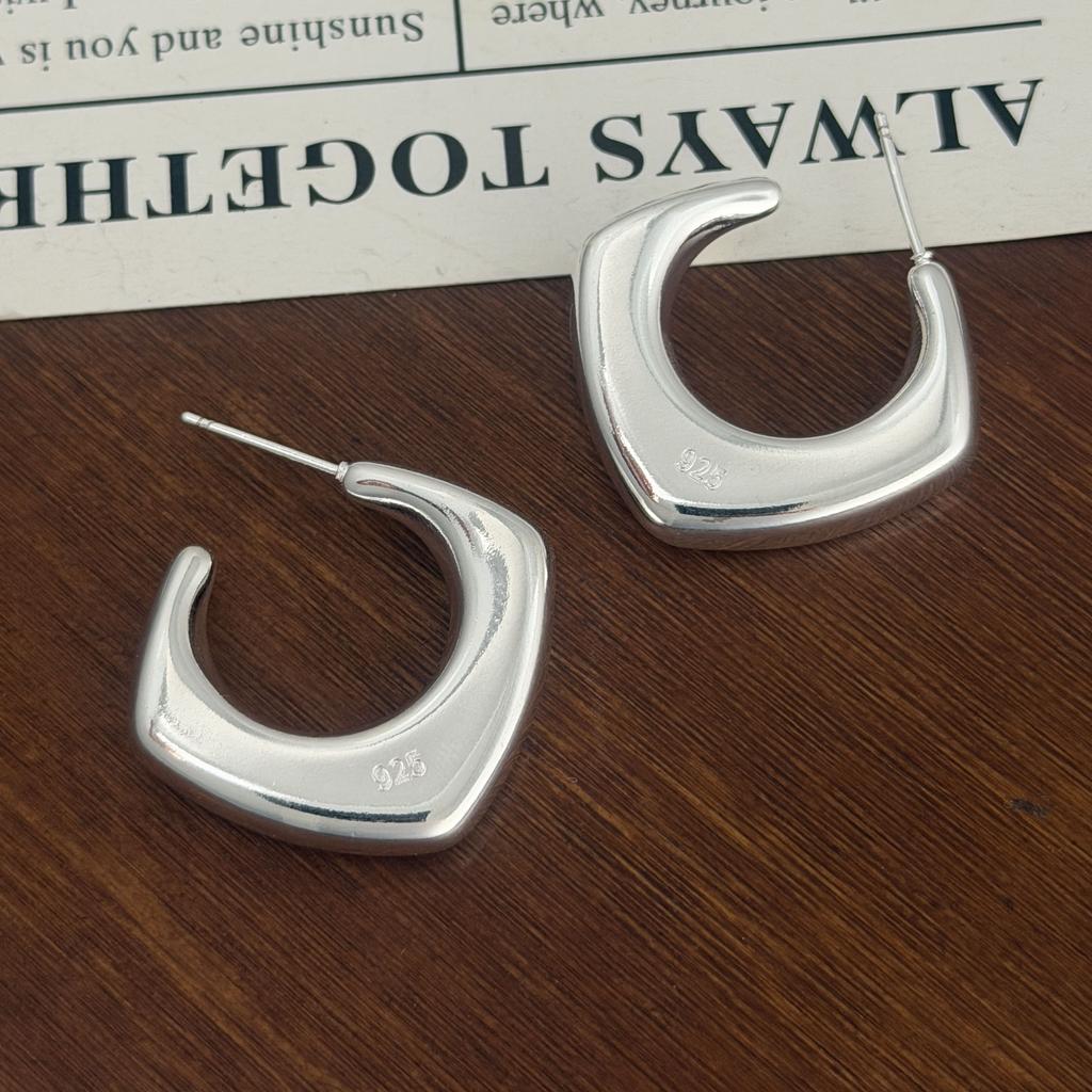 Xiaomi 925 Sterling Silver Vintage Earrings For Women Trendy Simple Geometric Stud Earring Jewelry Prevent Allergy Party Accessories