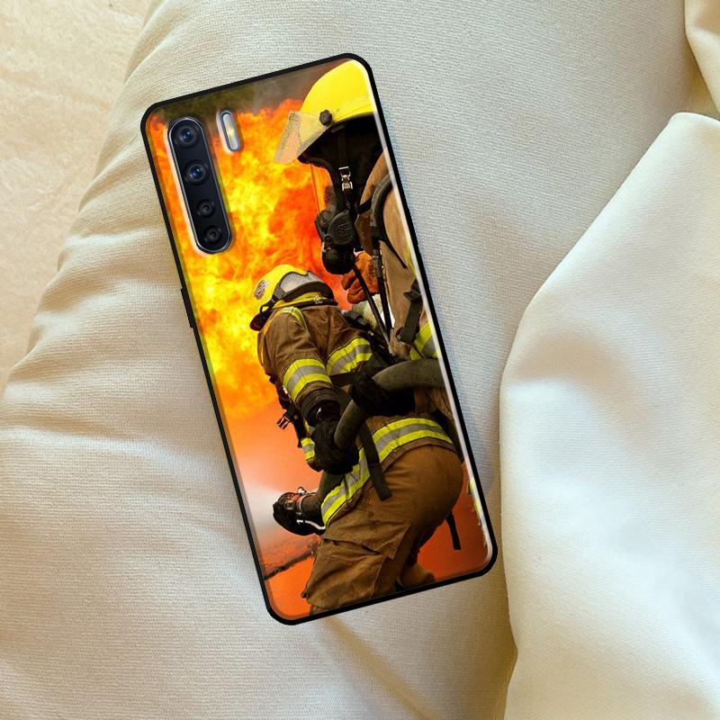 Cool Firefighter Heroes Fireman Case For Oppo A17 A94 A74 A54 A60 A40 A80 A16 A76 A96 A98 A58 A78 A18 A38 A57 A15 A5 A6 Pro