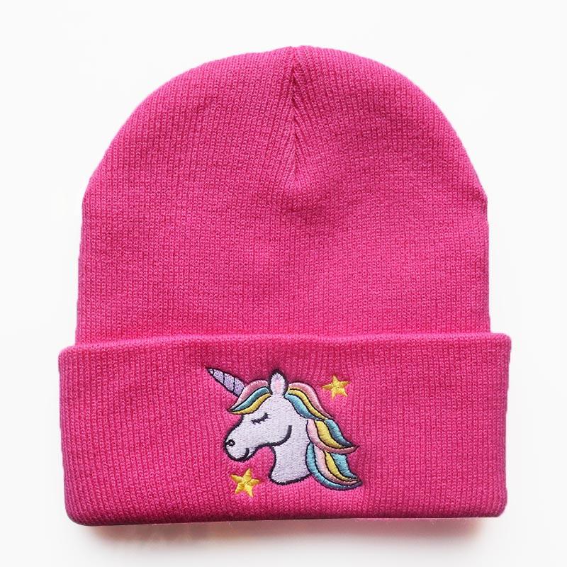 New autumn and winter warm woolen hats for male and female students, unicorn knitted hats, cute pullover hats, ski hats