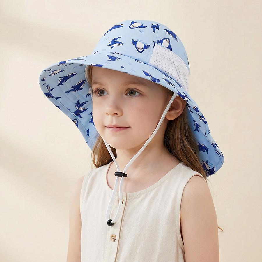 Children's Breathable Sun Hat with Detachable Face Cover for Outdoor Travel & Mountaineering