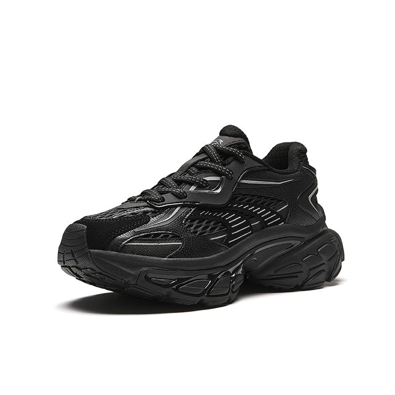 Anta Star Moon Shock Absorption Non-Slip Wear-Resistant Low-Top Dad Shoes Women Sneaker Gray Black 922418880-2
