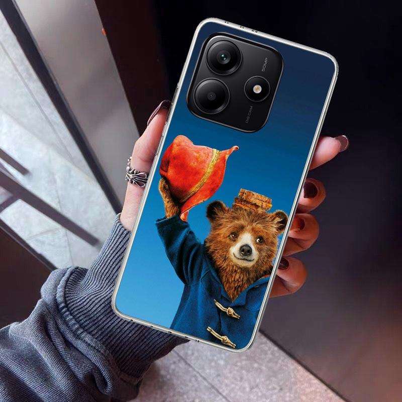 Cute P-PaddingtonS Bear Phone Case For Xiaomi Redmi Note 10 11 12 13 14 15 Pro Plus 11S 12S 14S 11T 11E 10S Soft TPU Back Cover