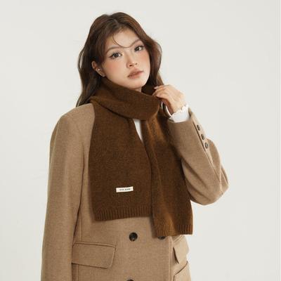 Nuova Sciarpa Invernale da Donna in Misto Lana Colore Unico Lavorata a Maglia Versatile alla Moda Fresca Calda Ispessita
