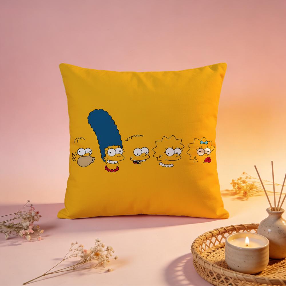 Stylish TThe Simpsonsew Cushion Cover Comfortable Durable Pillow Cover MultiScene for Home Office Car Sofa