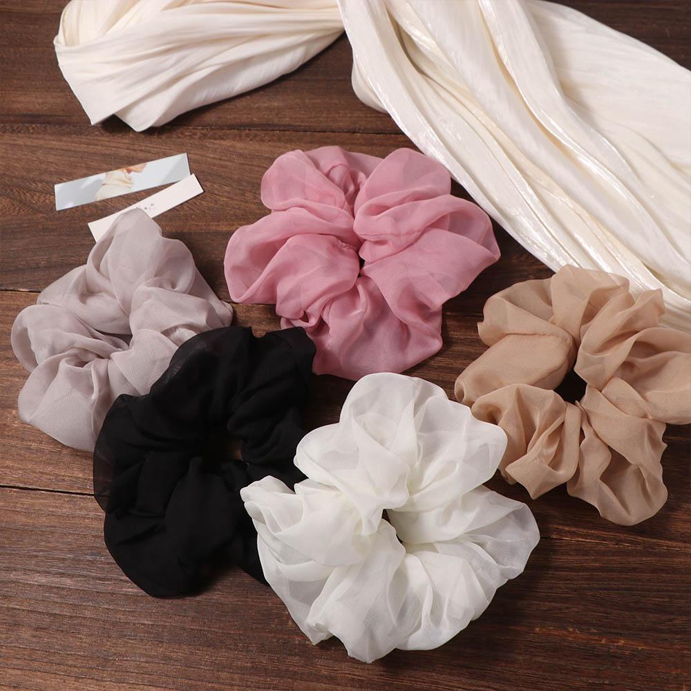 French Style Chiffon Scrunchies Sweet Oversized Hair Ropes Women Hair Scrunchies  Hair Rubber Bands